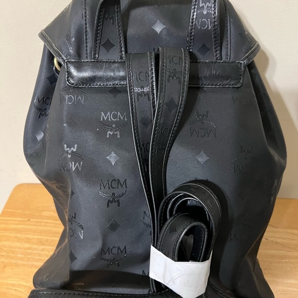MCM Black Logo Backpack - Picture 2 of 13